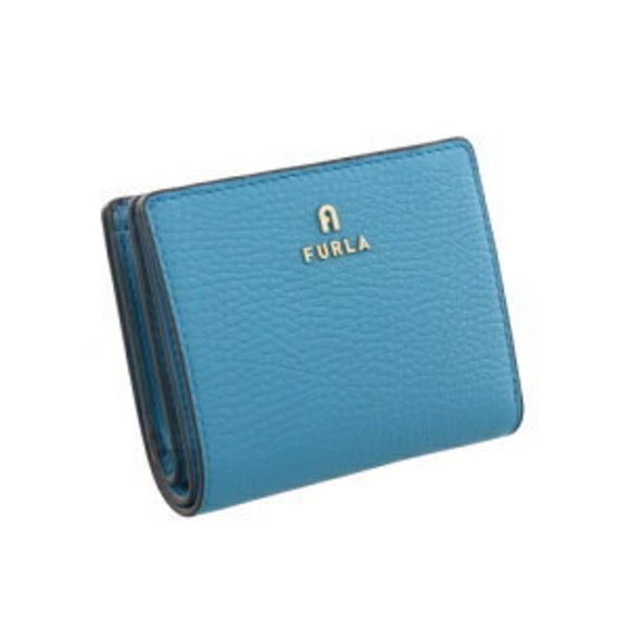 Furla TURCHESE Camellia Bifold Blue Wallet - Picture 1 of 7
